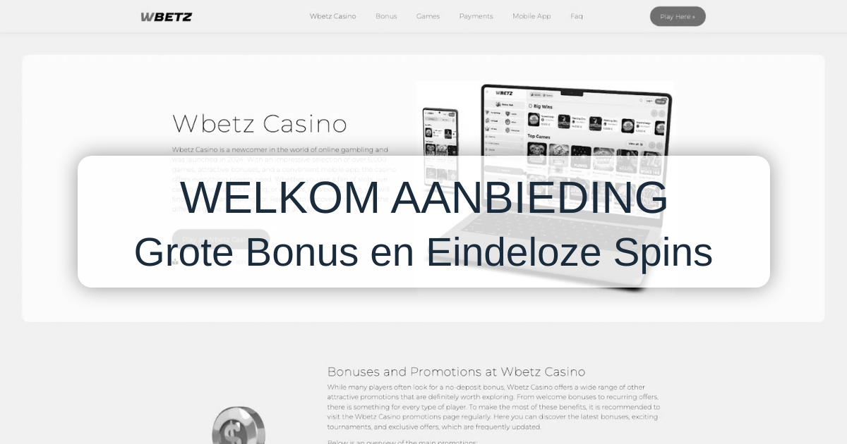 Wbetz Casino | Officiële Online Casino Nederland